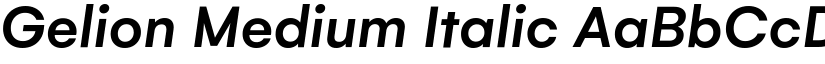 Gelion Medium Italic font