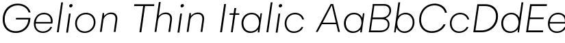 Gelion Thin Italic font