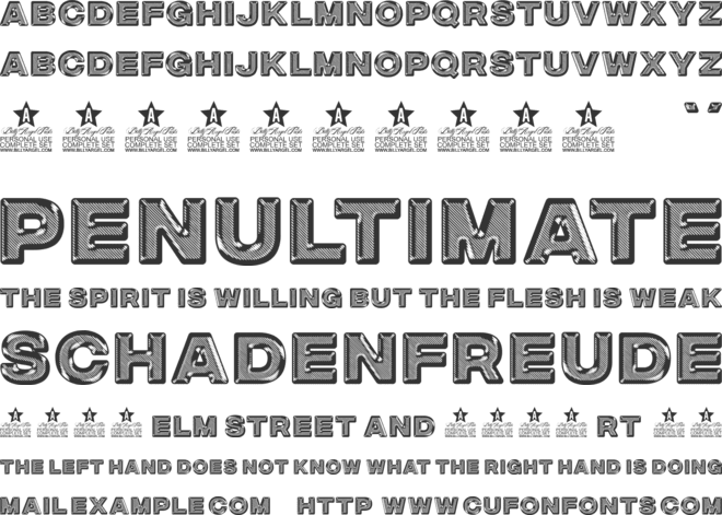 SILVERADO PERSONAL USE font preview