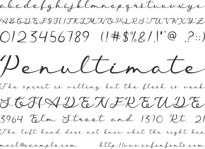 Saundale font preview