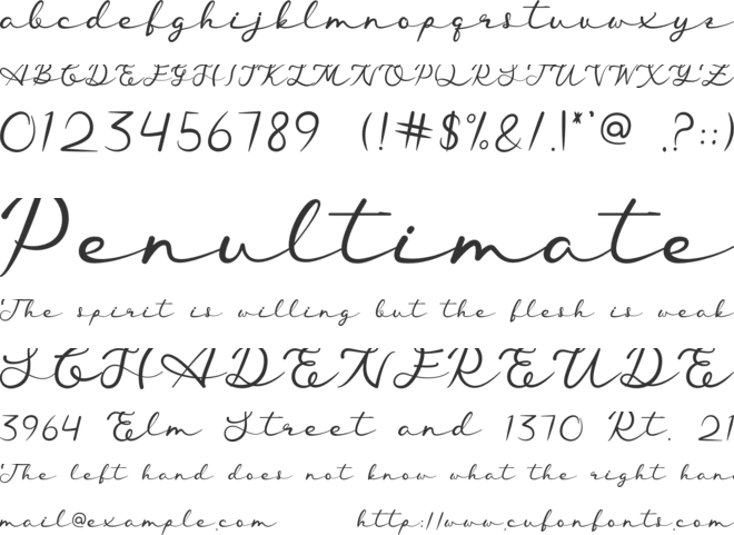 Saundale font preview