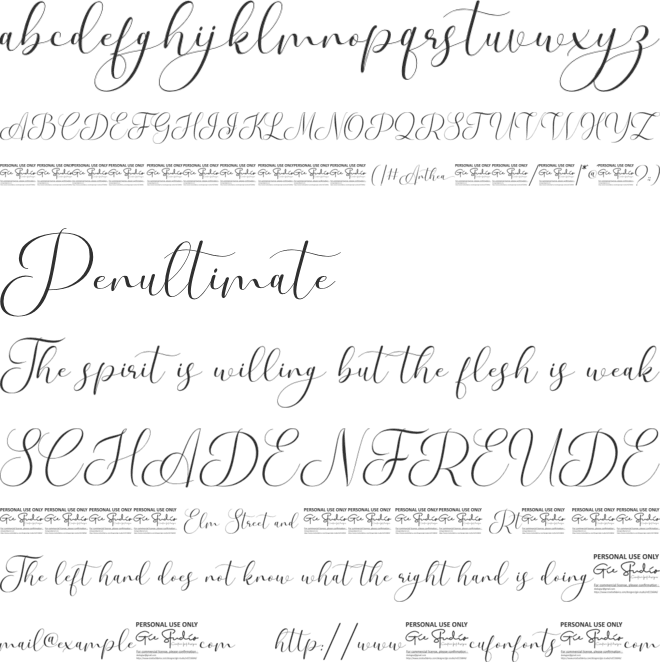 Anthea Personal Use ONLY font preview