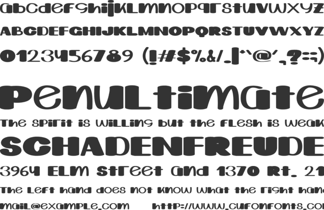 Dhenok font preview