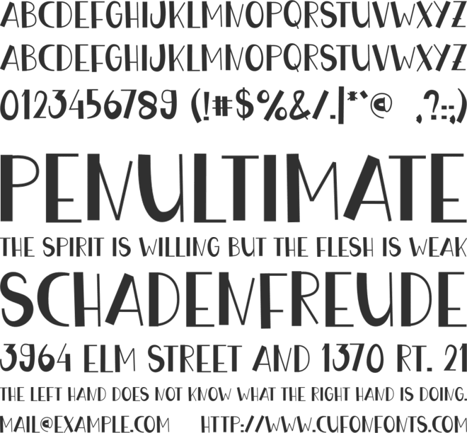 Harmony Craft font preview