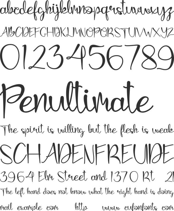 Meirylin - Personal Use font preview