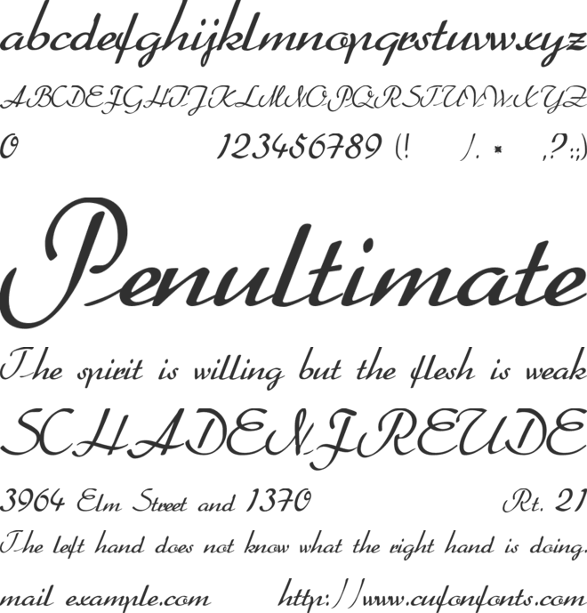 Heather font preview