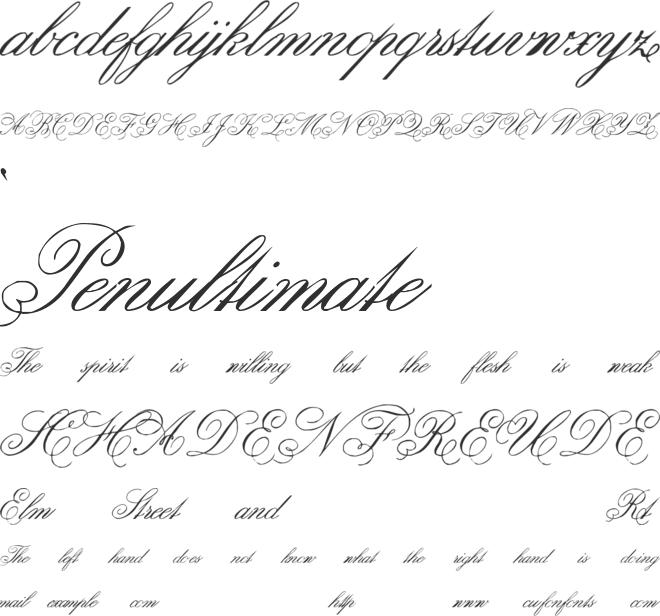 Belphebe font preview