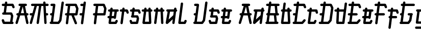 SAMURI Personal Use font