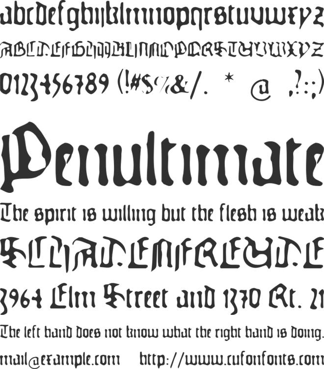 GutenbergsGhostypes font preview