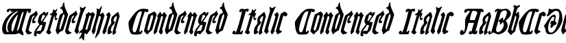 Westdelphia Condensed Italic Condensed Italic font
