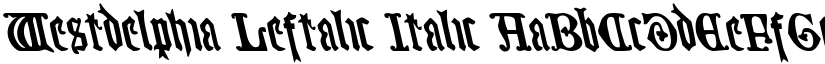 Westdelphia Leftalic Italic font