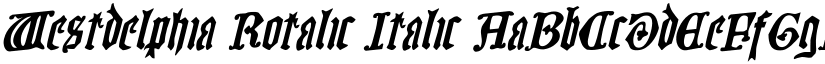 Westdelphia Rotalic Italic font