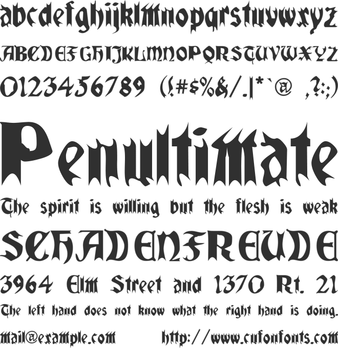 QuaelGothic font preview