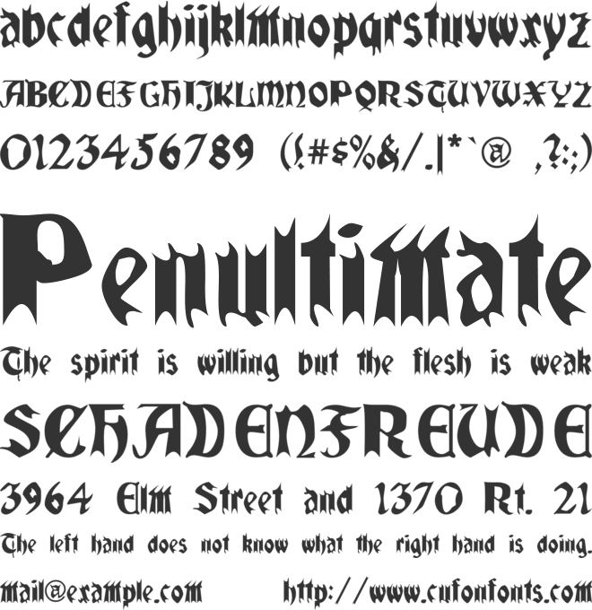 QuaelGothic font preview