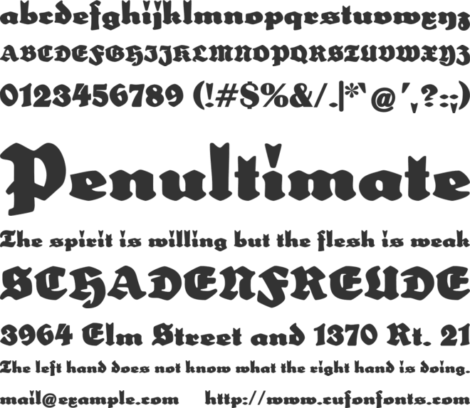 Schulze Werbekraft font preview