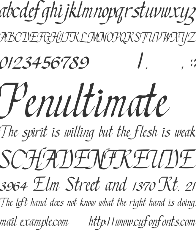 Chancery Cursive font preview