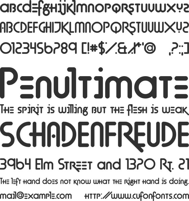 Techno Agony font preview