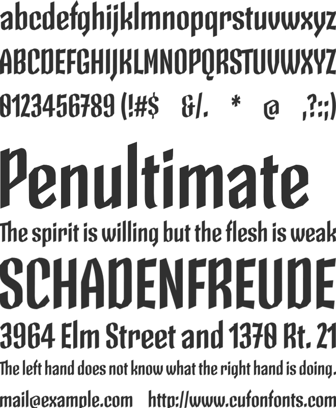 Skeleton Type One font preview