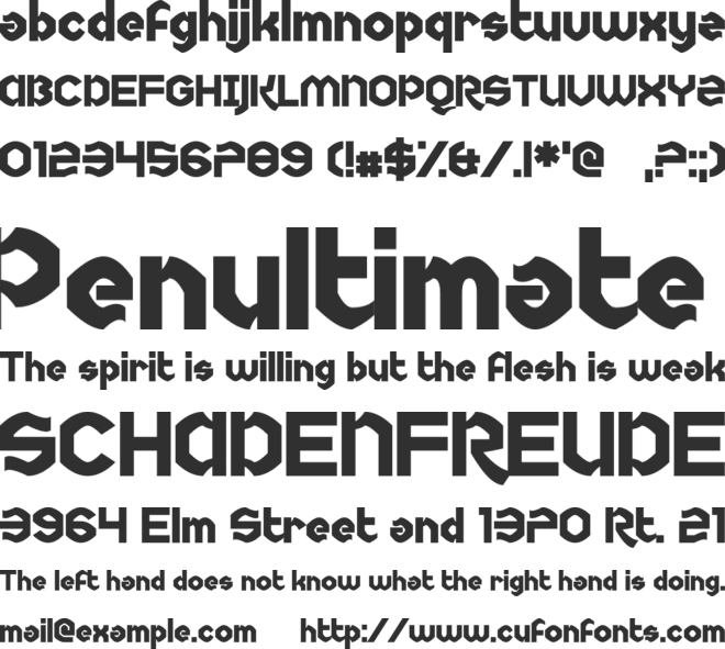 Uncopyrightable font preview