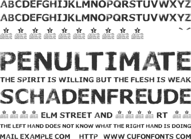 UNDERTOWN PERSONAL USE font preview