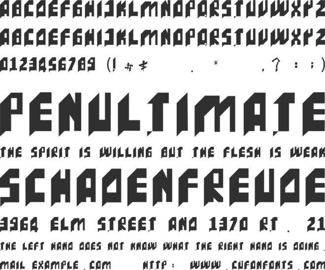 INCAC font preview