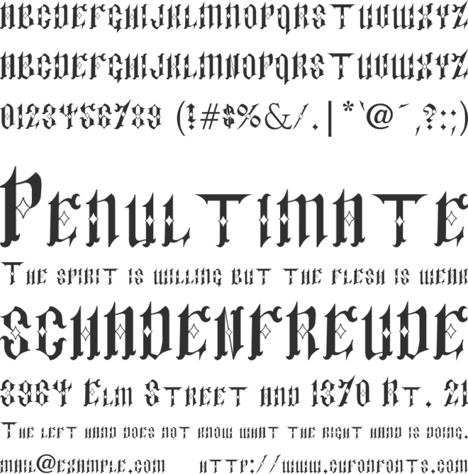 Pauls Sinner Font font preview