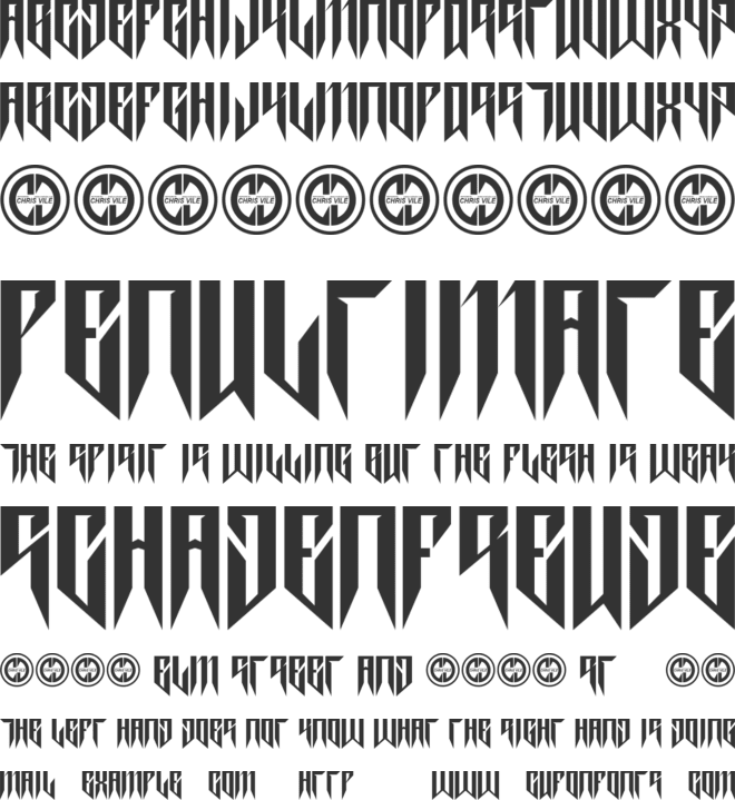 Thrash it font preview