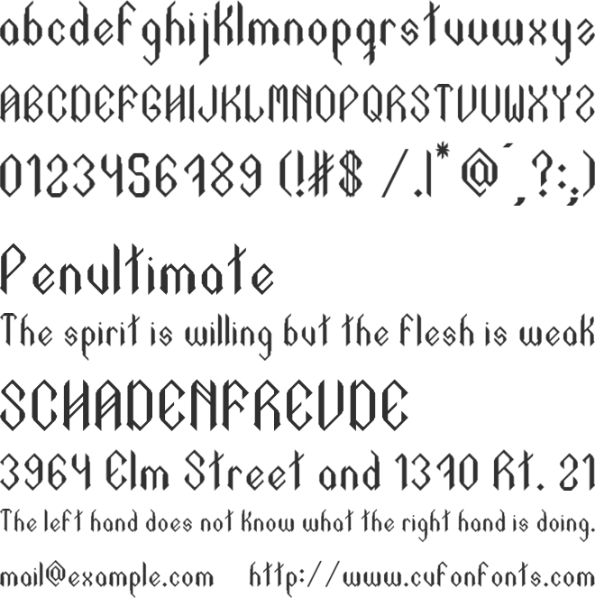 Text In Gothic font preview