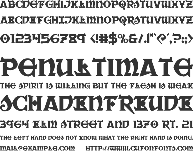 War Priest font preview