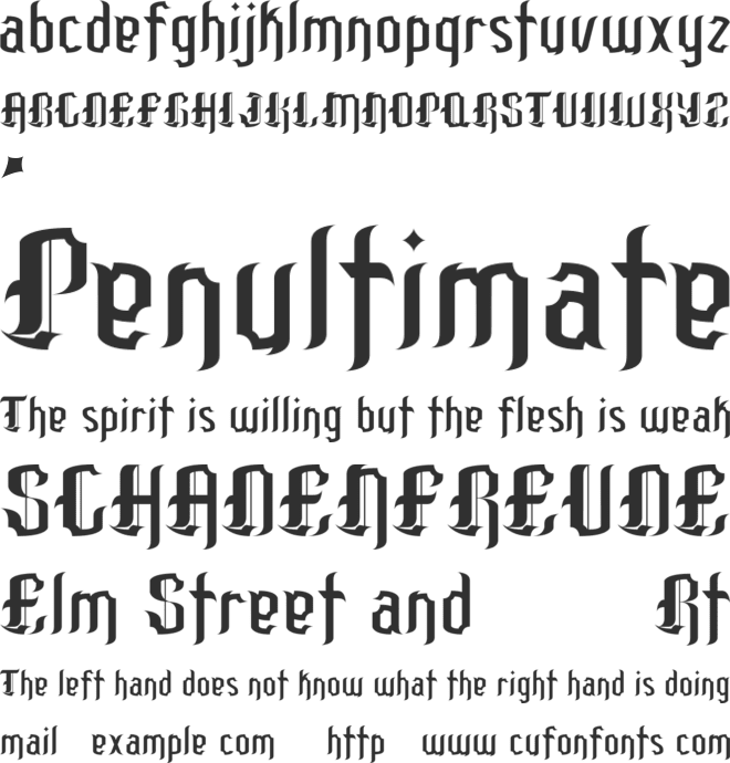Patinio Gothic font preview