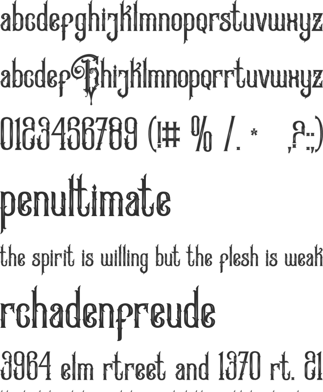 GreatureDemo font preview
