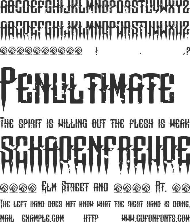 Means of malicE font preview
