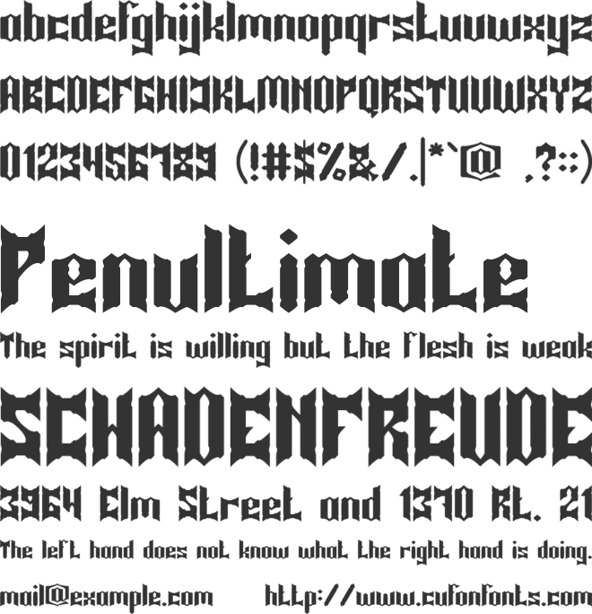 Knight of font preview