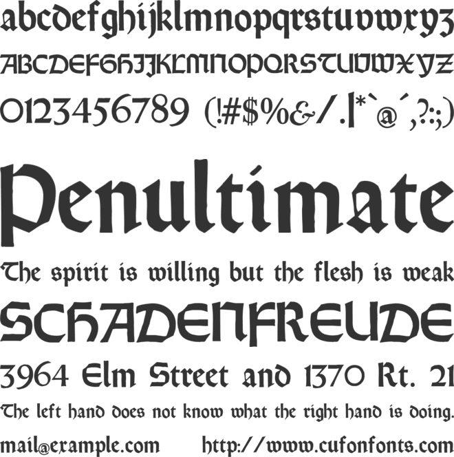 Rundgotisch Rauh font preview