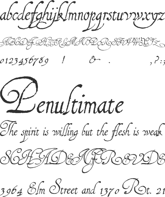 1610 Cancellaresca font preview