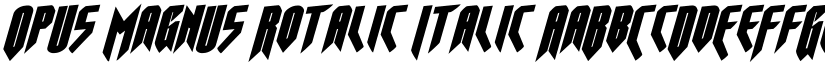 Opus Magnus Rotalic Italic font