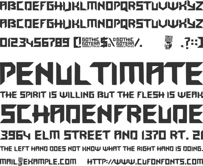 Gothic Gotera font preview