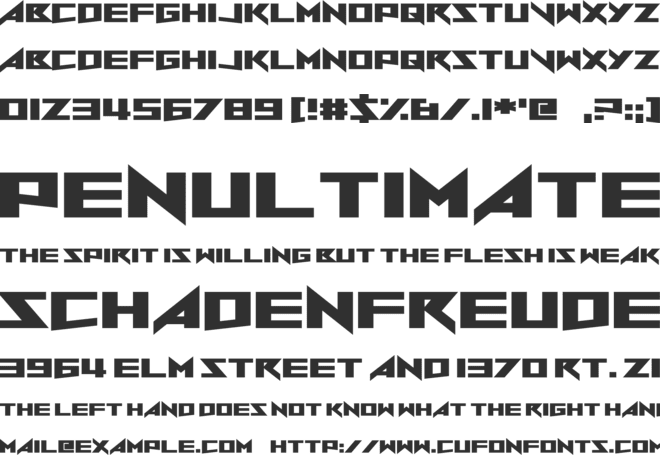 North to South font preview