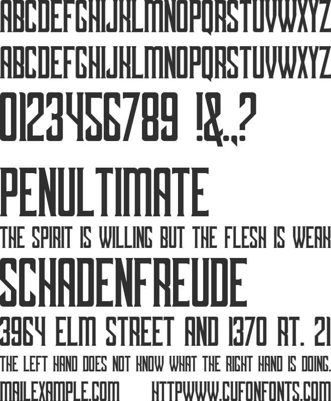 Dark Ministry font preview