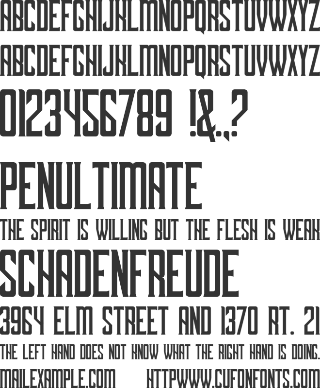 Dark Ministry font preview