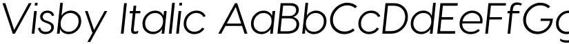 Visby Italic font