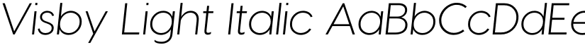 Visby Light Italic font