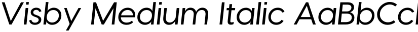 Visby Medium Italic font