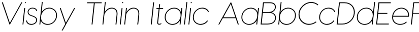 Visby Thin Italic font