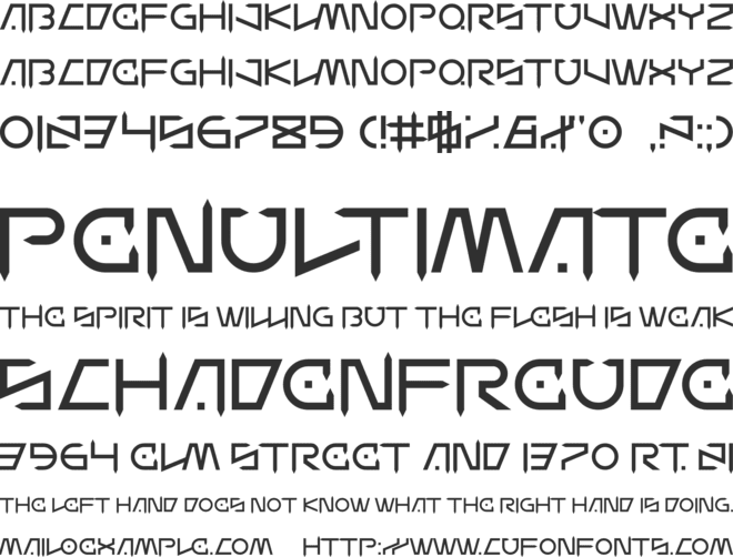 Wander Z font preview