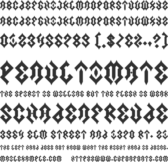 Scars font preview