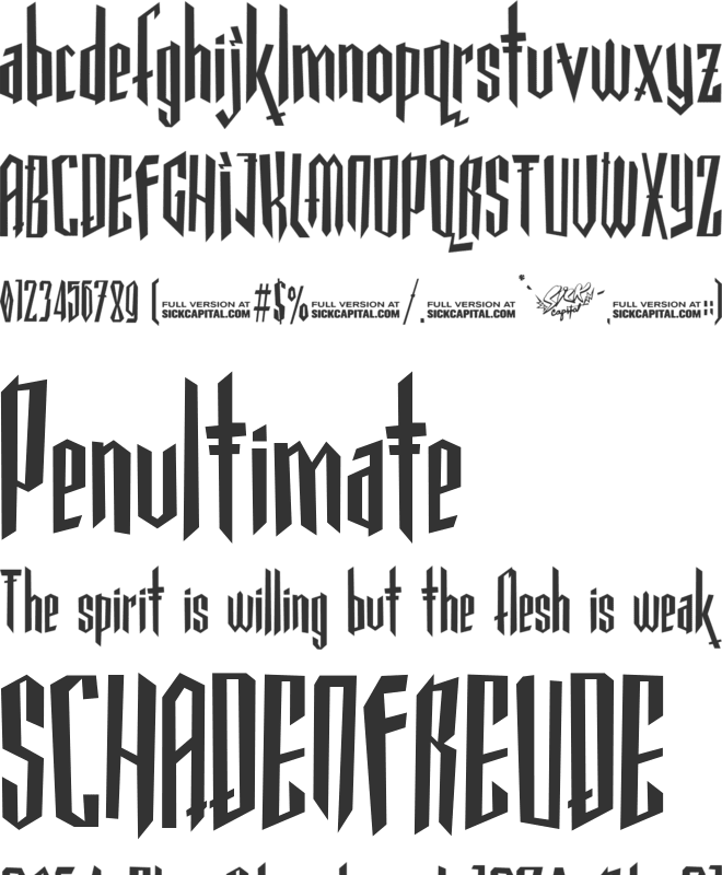 Gothickella Free font preview