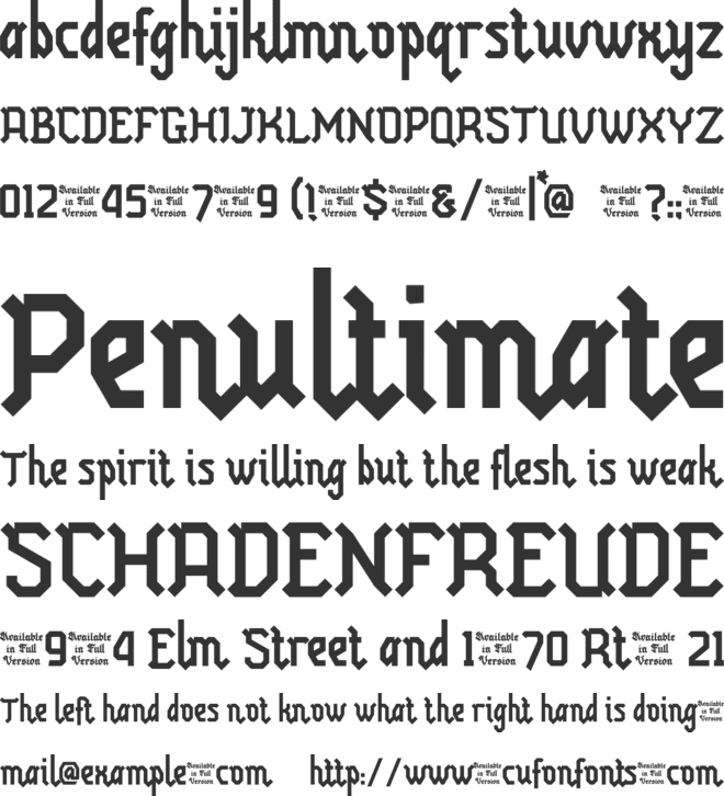 Hammer Bomb font preview