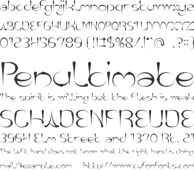 Thursday font preview