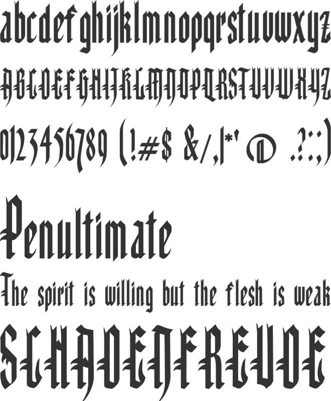 Kinizsi font preview